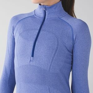 Lululemon Athetica Periwinkle Half-Zip Seamless Active Pullover